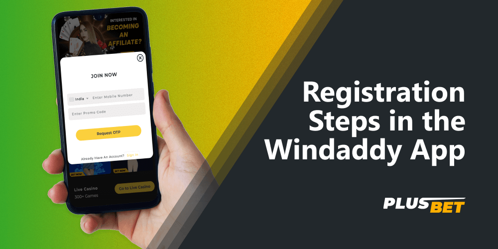 After registering on the Windaddy app, Indian bettors can bet on sports and play online casino games