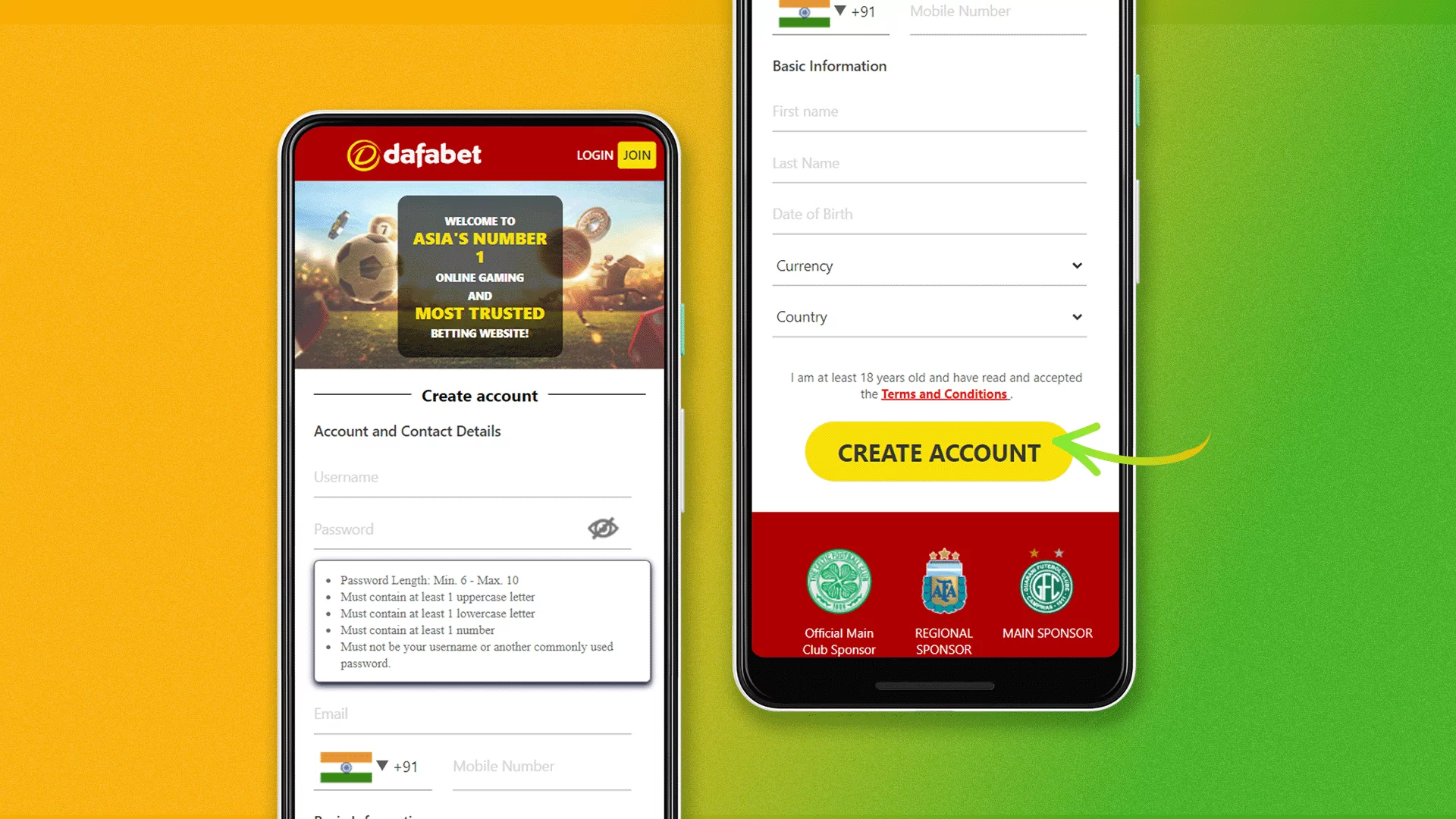 Register to be able to play Dafabet Aviator