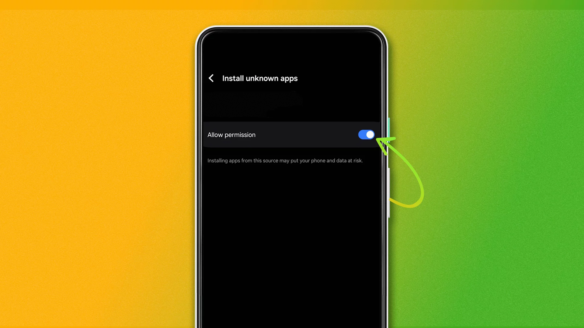 to install Batery correctly, allow installation of unknown files