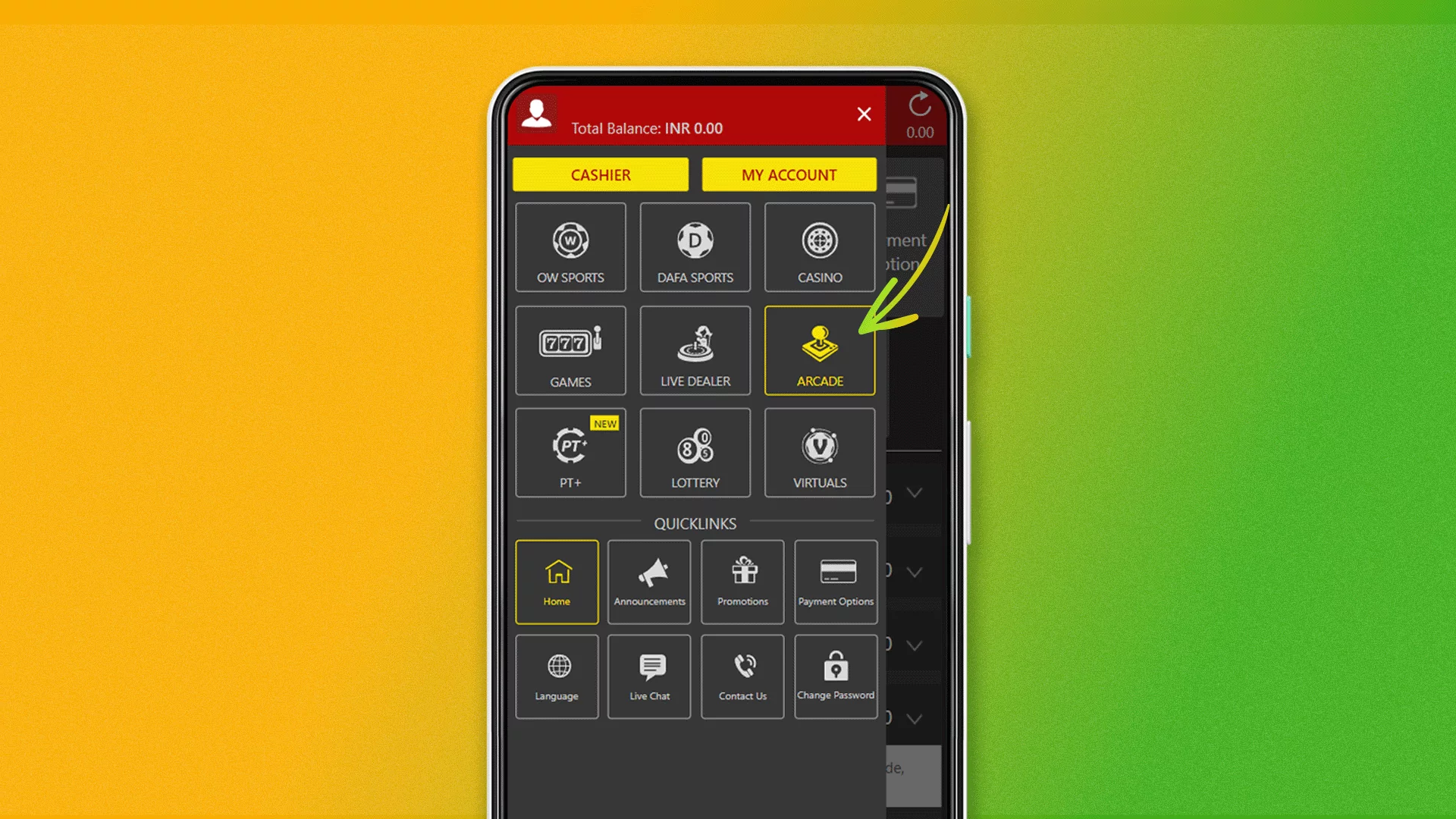 Find the Dafabet Aviator in the special section