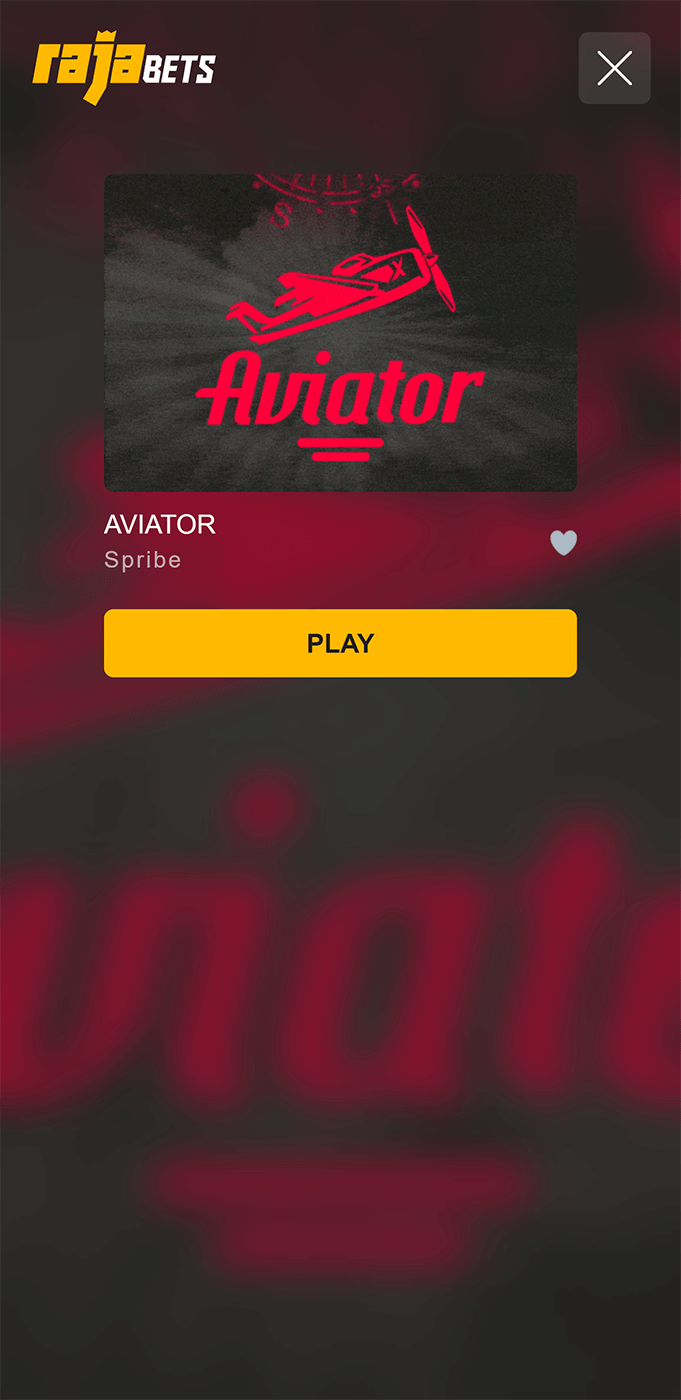 Screenshot of Aviator game loading banner in Rajabets app