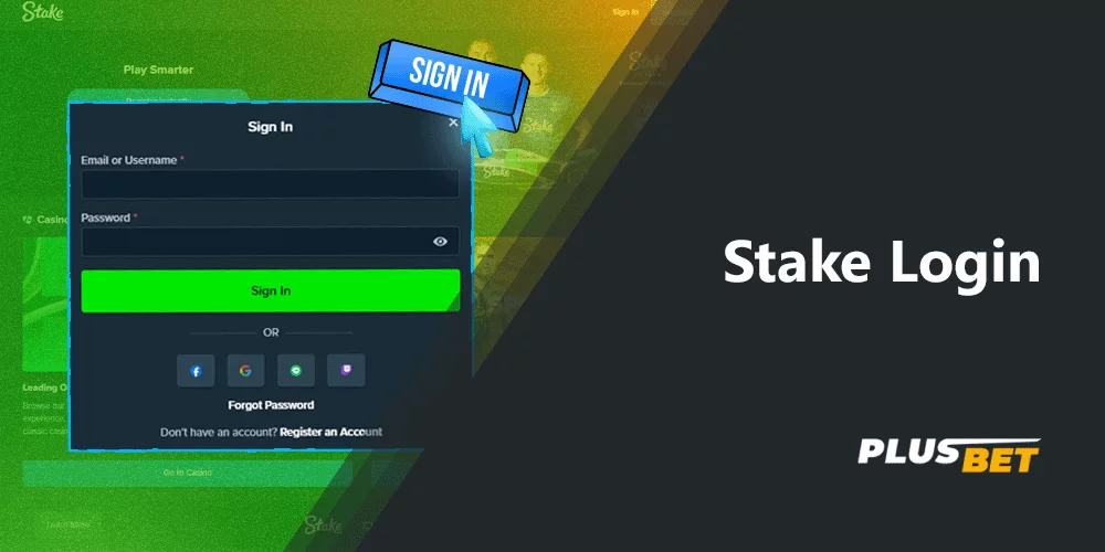 Just a few steps to take To log in to Stake