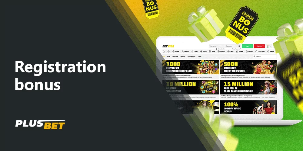 After registering with BetVisa you can get a bonus