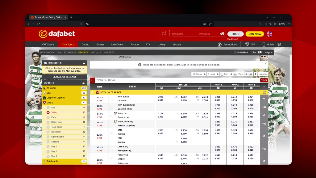 The best Dota 2 betting site is Dafabet