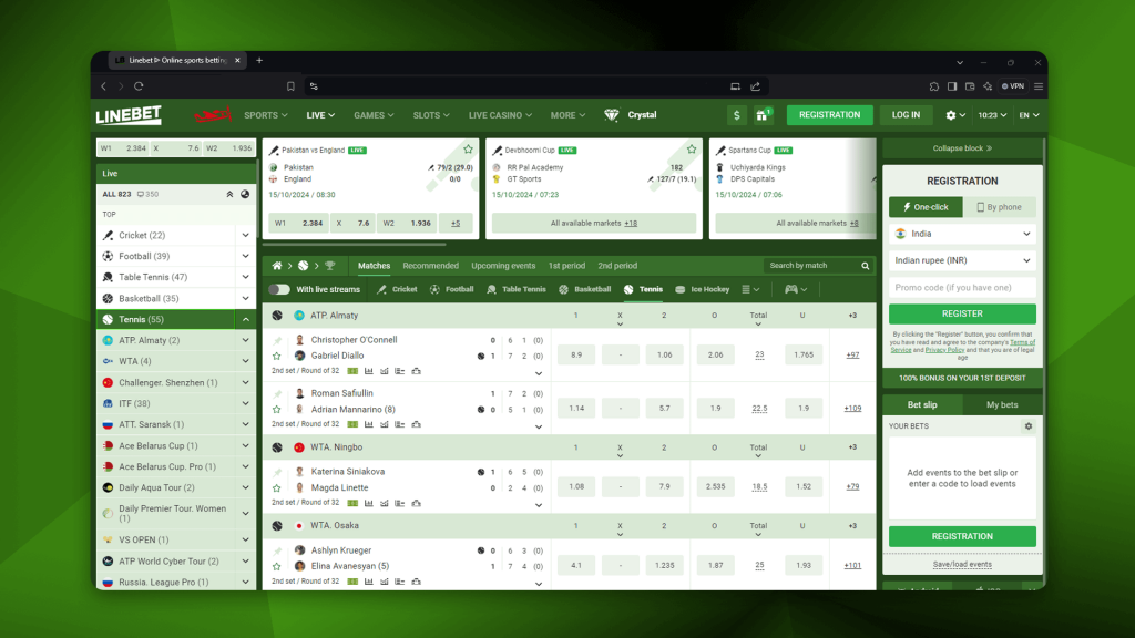 Lainebet is a sportsbook where you can bet on tennis matches