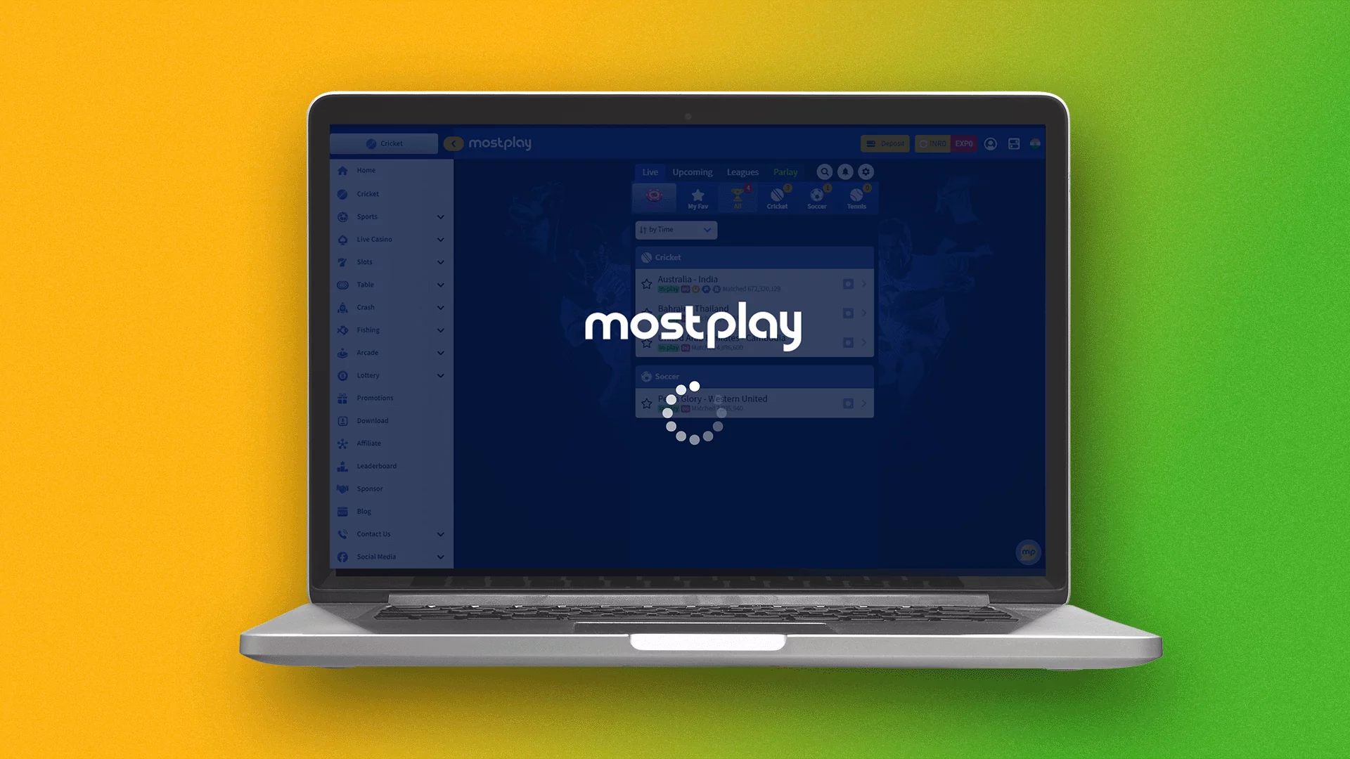 Go to the Mostplay website to log in to your account