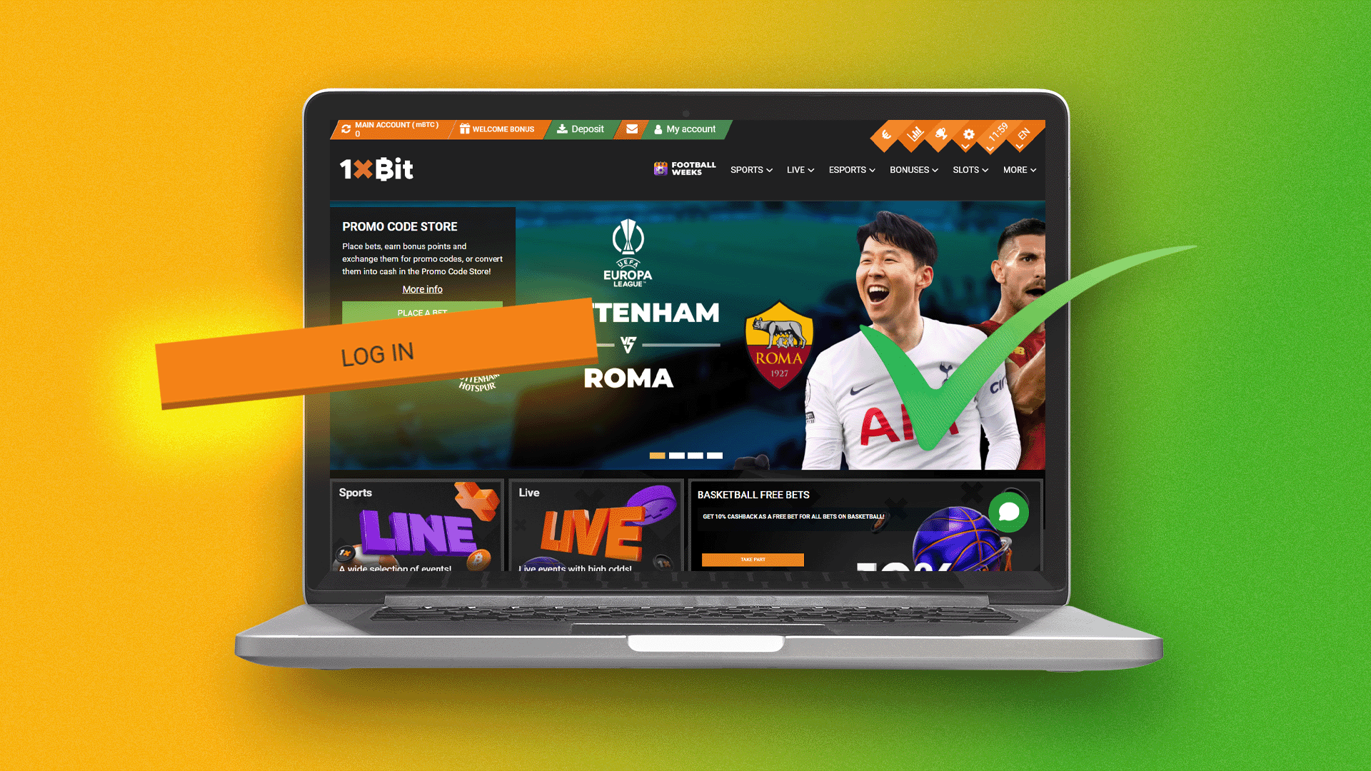 Click the login button to log in to your 1xbit account and start betting