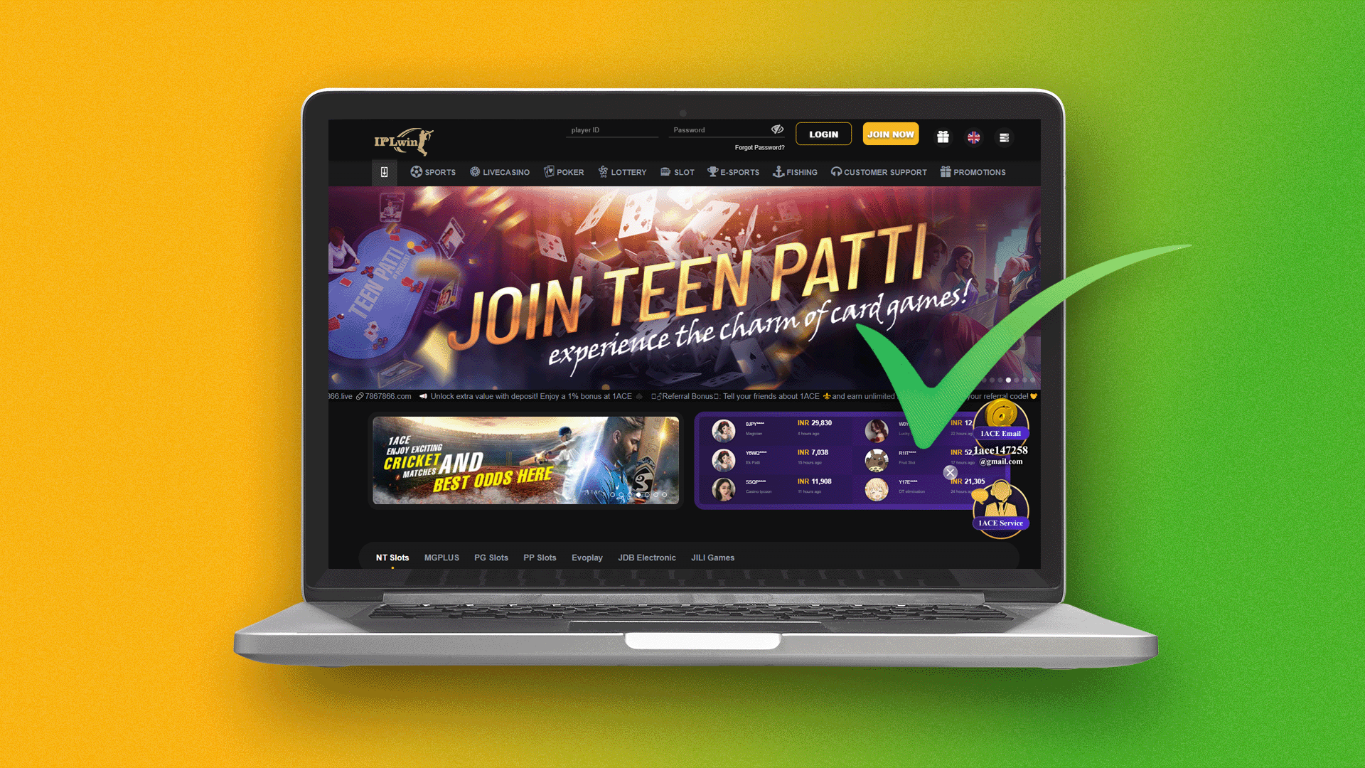 After logging in to your IPLwin account, we can place bets and play games of chance