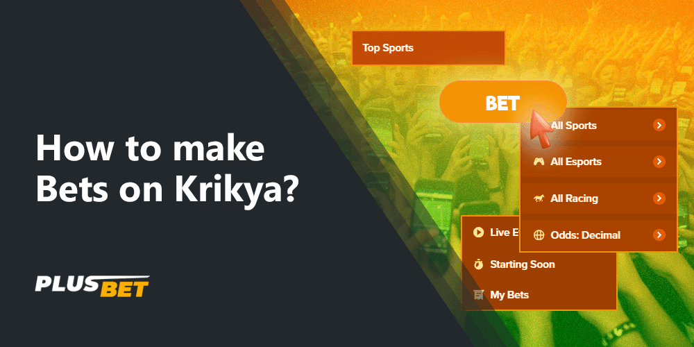 Bookmaker Krikya allows you to make different types of bets