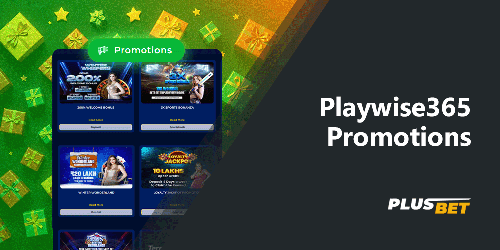 Playwise365 provides constant bonuses and promotions for players