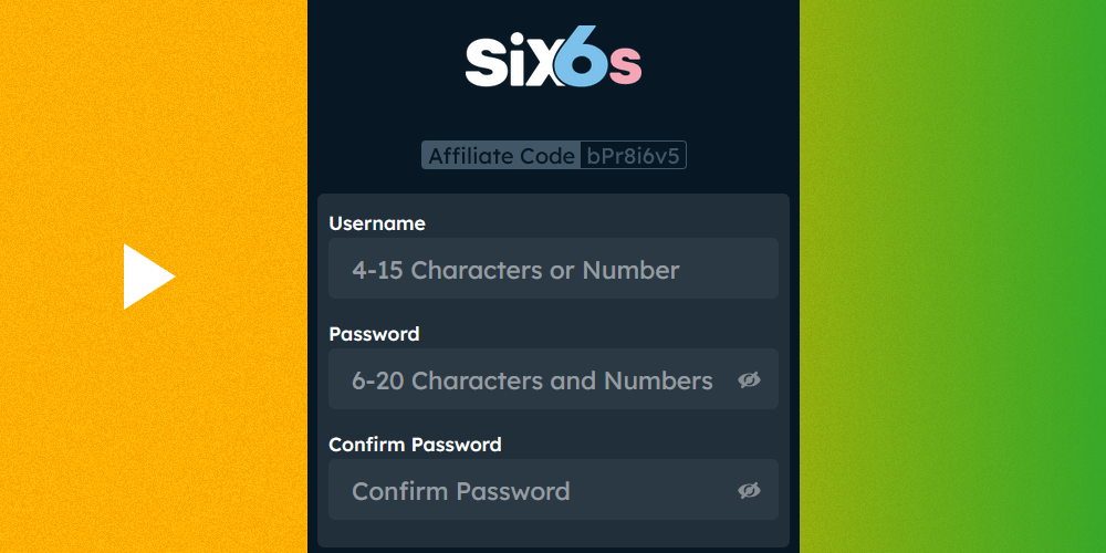 Six6s registration process step 3