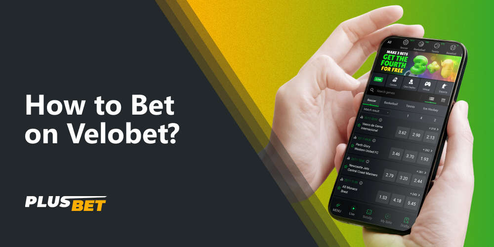 Top up your account and use bonuses to start placing bets on Velobet