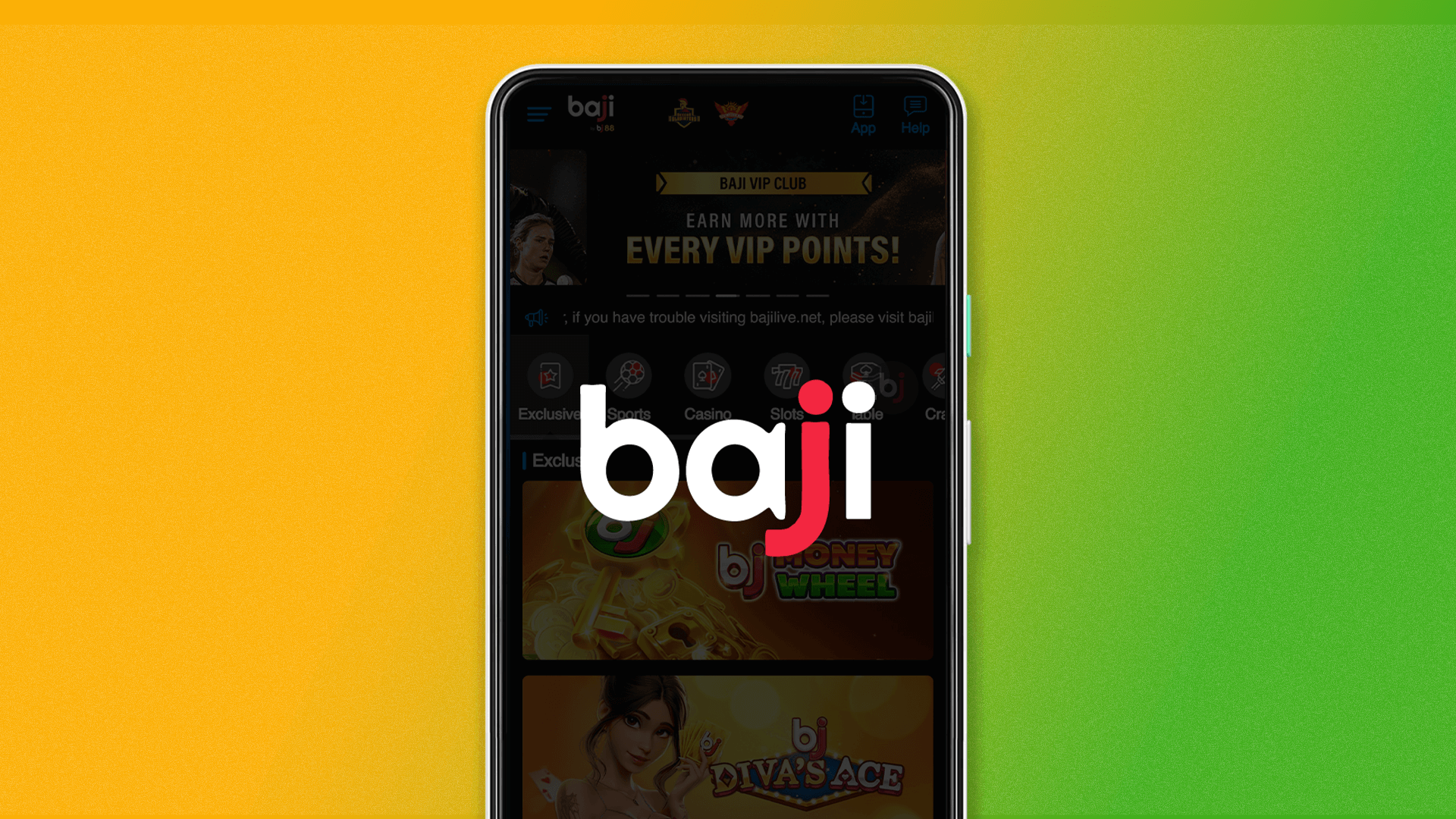 Go to the Baji Life website on your Android device to download the mobile app