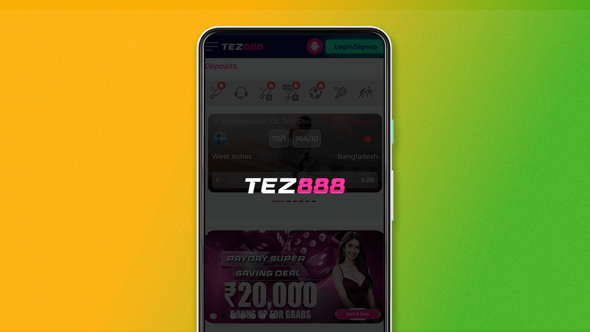 Go to the tez888 website on your Android device to download the mobile app