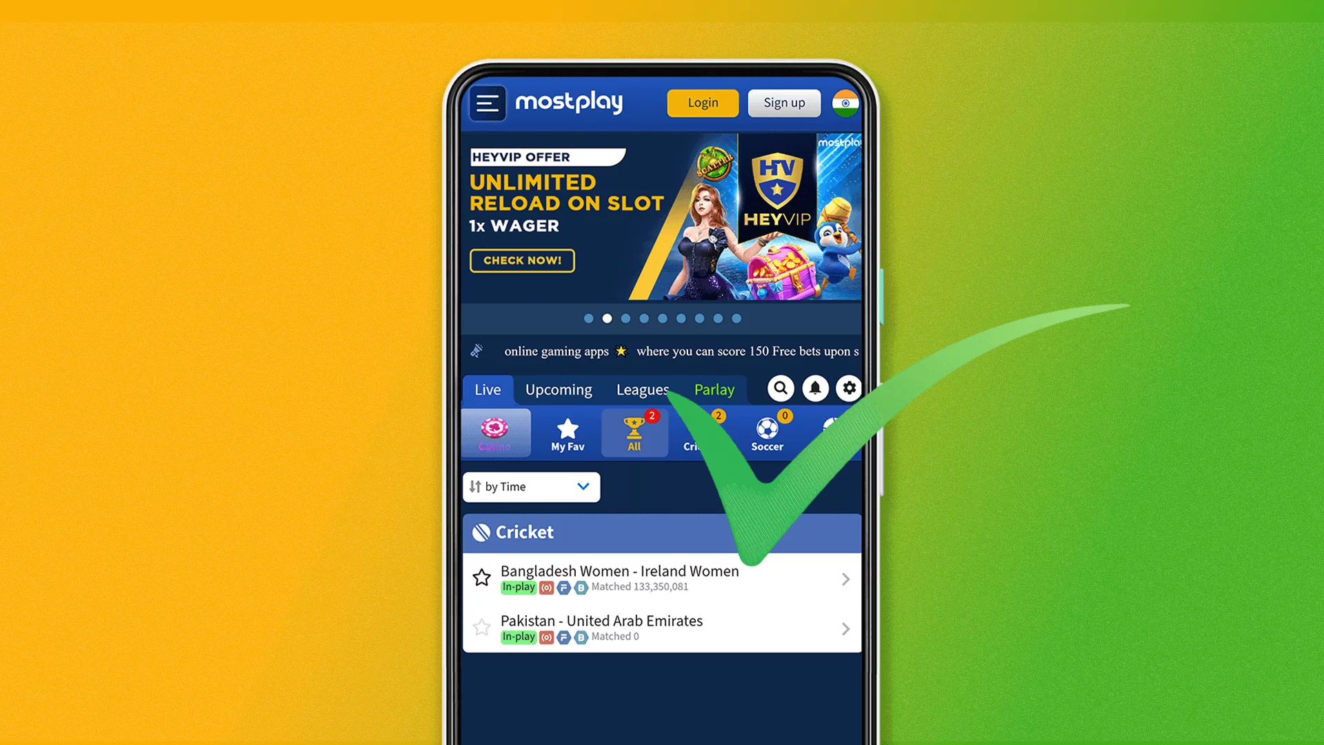 Once downloaded, you will see the Mostplay platform icon on your phone's desktop to launch the app