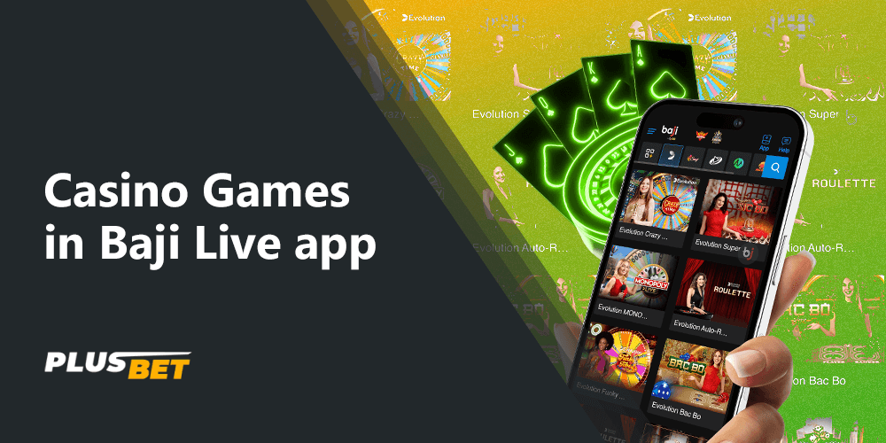 The Baji Life app offers a variety of casino gambling games