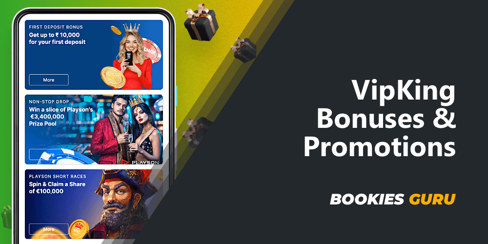 VipKing bookmaker offers various bonuses and promotions for its Indian users