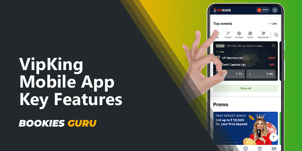 The VipKing mobile sports betting app has a number of key features